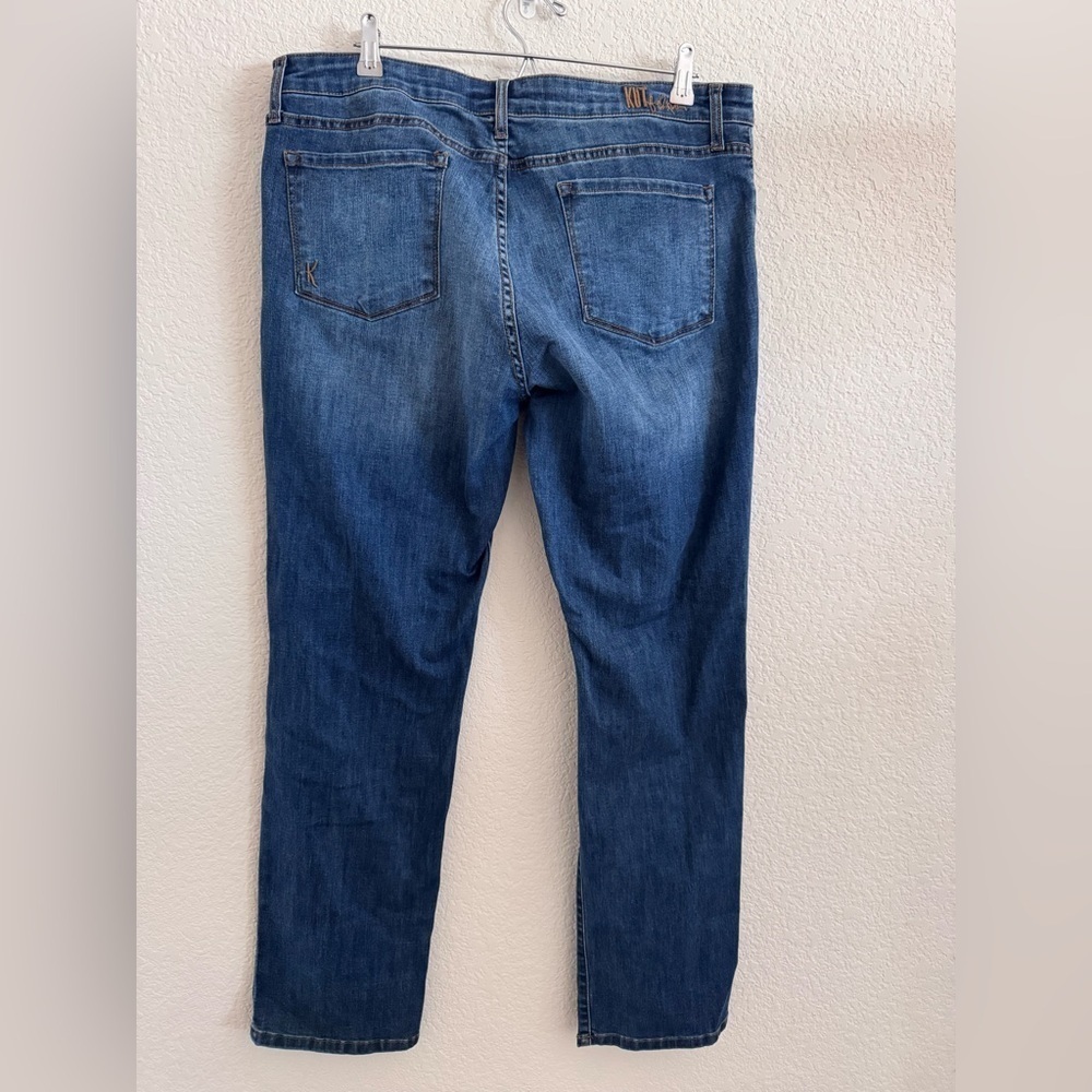 Kut from the Kloth Women’s Dark Blue Mid Rise Straight Jeans Size 14 - Picture 2 of 13